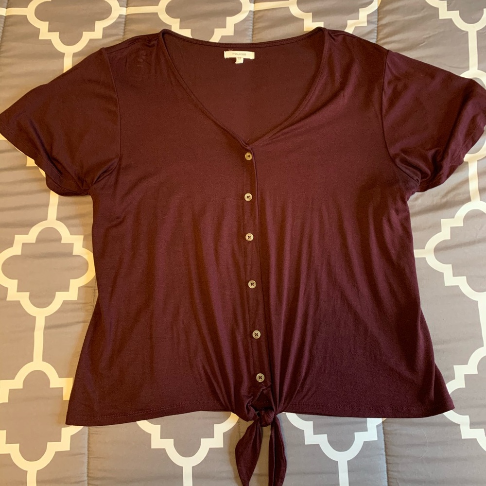 Tie front button down blouse